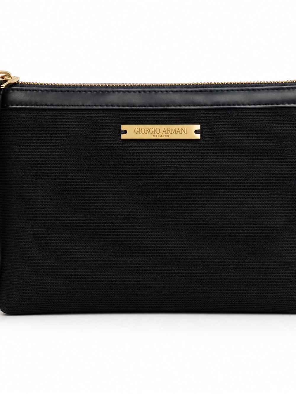 Giorgio Armani Black Toiletry Pouch with Gold Plaque